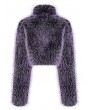 Punk Rave Purple Gothic Punk Faux Wool Daily Loose Short Coat for Women