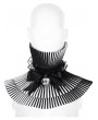 Punk Rave Black and White Gothic 3D Collar with Detachable Bow