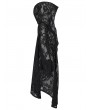 Punk Rave Black Gothic Cotton Lace Loose Hooded Trench Coat for Women