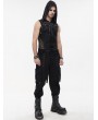 Devil Fashion Black Gothic Punk Casual Rivet Hoop Long Cargo Pants for Men