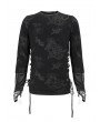 Devil Fashion Black Gothic Punk Spider Web Patterned Long Sleeve T-Shirt for Men