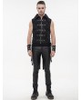 Devil Fashion Black Gothic Punk Multi-Buckles Tail Waistcoat for Men