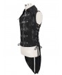 Devil Fashion Black Gothic Punk Multi-Buckles Tail Waistcoat for Men