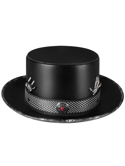 Black Plague Doctor Halloween Magician Costume Bowler Hat
