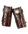 Brown Vintage PU Leather Gear Clock Steampunk Arm Bracer