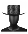 Black Gothic PU Leather Rivet Steampunk Costume Top Hat