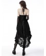 Dark in Love Black Gothic Sexy Dovetail Lace High-Low Slip Dress