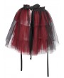 Devil Fashion Black and Red Gothic Short Tiered Puffy Tulle Skirt