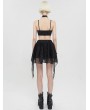 Devil Fashion Black Gothic Street Fashion Patterned Irregular Short Skirt