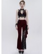 Eva Lady Black and Red Sexy Gothic Lace Velvet Short Corset Top for Women