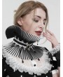 Devil Fashion Black and White Gothic Retro Pleated Stand Collar for Women