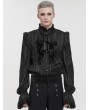 Devil Fashion Black Gothic Vintage Ruffle Lace Long Sleeve Party Shirt for Men