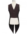 Devil Fashion Wine Red Stripe Gothic Vintage Party Tailed Waistcoat for Men