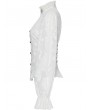Punk Rave White Gothic Chiffon Embroidered Flared Sleeve Perspective Blouse for Women