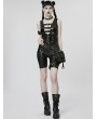 Punk Rave Black Gothic Punk Sexy Hollow Out Patent Leather Vest Top for Women
