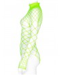Punk Rave Green Gothic One-Piece Mesh Long Sleeve T-Shirt for Women