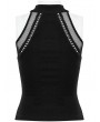 Punk Rave Black Gothic Daily Wear Halter Slim Vest Top for Women