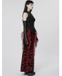 Punk Rave Black Elegant Gothic Sexy Jacquard Lace Sleeves T-Shirt for Women