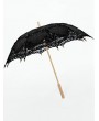 Punk Rave Black Gothic Cotton Embroidery Lace Umbrella