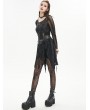 Devil Fashion Black Gothic Punk Street Net Splicing Irregular Short Dress