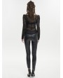 Devil Fashion Black Gothic Punk Chain Patterned Long Sleeve T-Shirt for Women