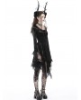 Dark in Love Black Gothic Dark Long Bell Sleeves Irregular Velvet Dress