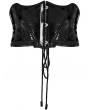 Punk Rave Black Gothic Punk Multi-Segmented Bat Shape Cincher