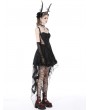 Dark in Love Black Gothic Doll Sexy Swallowtail Halter Strap Party Dress