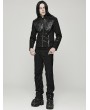 Punk Rave Black Gothic Punk Spider Mesh Spliced Pants for Men