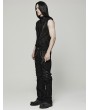Punk Rave Black Gothic Spider Web Distressed Mesh Sleeveless T-Shirt for Men
