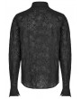Punk Rave Black Vintage Gothic Lace Trim Long Sleeve Daily Wear Shirt for Men