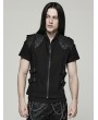 Punk Rave Black Gothic Handsome Punk Metal Zipper Vest for Men