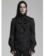 Punk Rave Black Retro Gothic Cage Visual Ruffle Long Sleeve Party Shirt for Men
