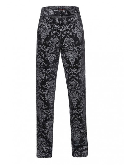 Pentagramme Black Aristocrat Vintage Gothic Print Pattern Pants for Men