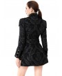 Pentagramme Black Vintage Jacquard Gothic Tailcoat for Women