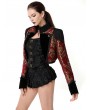 Pentagramme Red Gothic Jacquard Open Front Bolero Jacket for Women
