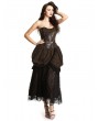 Pentagramme Brown Gothic Steampunk Strapless Long Party Dress