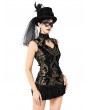 Pentagramme Gold Vintage Gothic Baroque Jacquard Pattern Waistcoat for Women