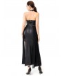 Pentagramme Black Gothic Cleopatra Sexy Halter Cutout Slit Long Dress