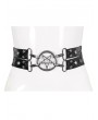 Devil Fashion Black Gothic Punk Pentagram Faux Leather Double Layer Waistband Belt