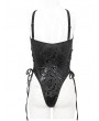 Devil Fashion Black Gothic Pattern Pentagram Straps One-Piece Swimsuit