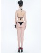 Devil Fashion Black Gothic Pentagram Velvet Halter Two-Piece Bikini Set