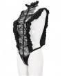 Devil Fashion Black Gothic Punk Ruffle Lace Sexy Lingerie Bodysuit