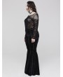 Punk Rave Black Gothic Vintage Dark Texture Jacquard Plus Size Long Flare Pants for Women