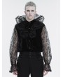 Devil Fashion Black Retro Gothic Gorgeous Lace See-Through Long Sleeve Shirt for Men
