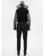 Devil Fashion Black Retro Gothic Gorgeous Lace See-Through Long Sleeve Shirt for Men