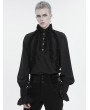 Devil Fashion Black Gothic Retro Palace Frilly Long Sleeve Shirt for Men