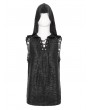 Devil Fashion Black Gothic Punk Sleeveless Hooded T-Shirt for Men