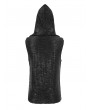 Devil Fashion Black Gothic Punk Sleeveless Hooded T-Shirt for Men