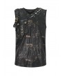 Devil Fashion Black and Bronze Gothic Punk Rock V-neck Vest Top for Men